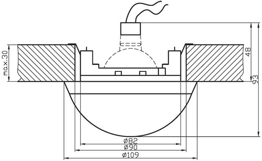 Plafonnier Candellux 2289803 Sh-01 Ip65 Mr16