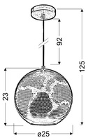 Plafoniera suspendata Candellux Sfinks 31-43276 bila E27 ajurata maro deschis
