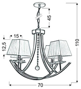Suspension lustre patine 4xE14 Valencia 34-84555