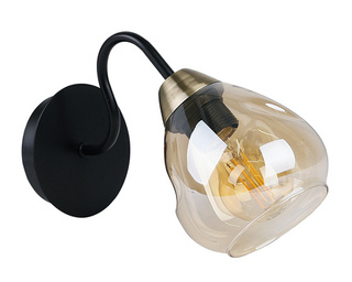 Wall lamp black / gold smoked glass 1xE27 Unica 21-00866
