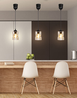 Black/amber glass pendant lamp Felis 31-00156