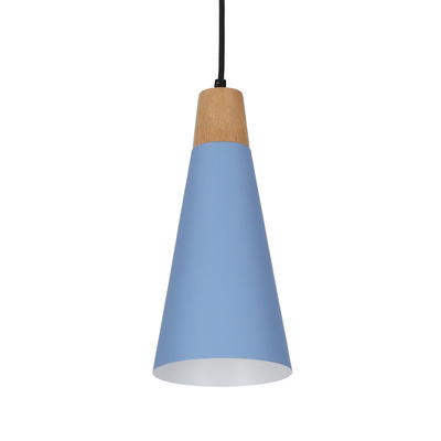 Hängelampe blaues Metall + Holz Faro Ledea 50101258