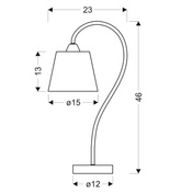 Lampe de table chromée avec abat-jour en tissu Luk 41-70760 