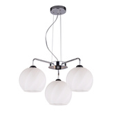 Lampa suspendata Larix crom 3x40w e27 abajur alb 33-23834