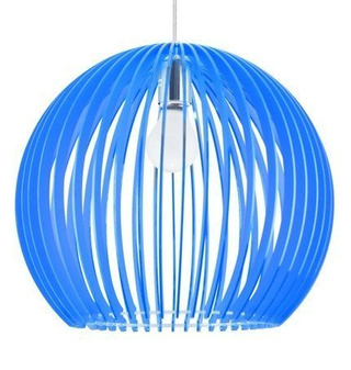 Lampa wisząca Haga niebieska pojedyncza do sypialni metalowa E27