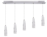 Suspension bande de cristal chromé 5 Emo 35-18604
