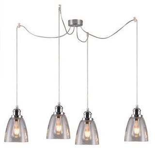 Suspension chromée avec abat-jour en verre 4x40W Voice Candellux 34-70838