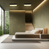 LED ceiling light QUATTRO gold square with glass shade elegant ceiling lamp for hallway and bathroom