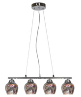 Suspension lamp adjustable chrome 3D glass shade Sirius Candellux 34-59628