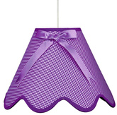 Lampa wisząca z abażurem Lola klasyczna fioletowa do sypialni