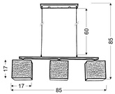 Suspension blanche avec abat-jour en lin 3x40W E27 Boho Candellux 33-58355