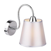 Round chrome wall lamp with a gray fabric shade Luk Candellux 21-70739 