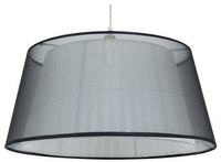 Lampa wisząca z abażurem Charlie tkaninowy podwójny abażur do salonu