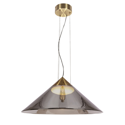 Hanging lamp Presto 50 glass with smoked shade over table for living room GX53