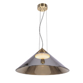 Hanging lamp Presto 50 glass with smoked shade over table for living room GX53