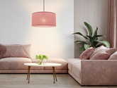 Lampa wisząca z abażurem Shanti wrzosowa do salonu i sypialni