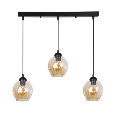 Glass hanging lamp black / brown 3xE27 Aspa 33-00606