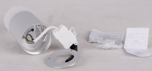 Lampe tube en saillie Gris avec verre dépoli pour ampoule GU10 Candellux 2273686