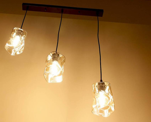 Lampa wisząca czarna/bursztynowa listwa 3xE27 Felis 33-00187