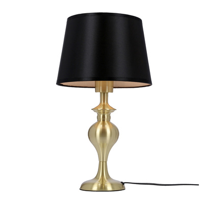 PRIMA GOLD CABINET LAMP GOLD SATIN 1X60W E27 BLACK SHADE