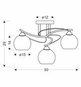 VELORE lampa sufitowa chromowy 3x40W E27 klosz biały