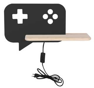 Applique étagère 5W LED Console Kids noir avec câble Candellux 21-19684