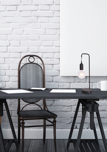 Lampe de table en métal noir Laren Ledea 50501194