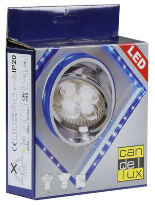 Plafon Ochi Candellux Ssu-22 Ch/Tr+Bl Gu10 50W+Led Smd 2 1W Albastru 230V Crom