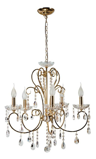 Lustre cristal or français 57cm 5xE14 Aurore