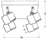 LED Deckenleuchte 4x4W Chrom 20cm FORMA 98-62062