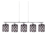 Hanging lamp chrome with black and white crystals 5x40W Royal Candellux 35-35724