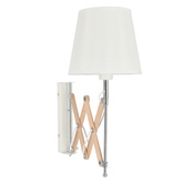 Aplică alb crom / lemn reglabil 40W E27 Mito Candellux 21-75437