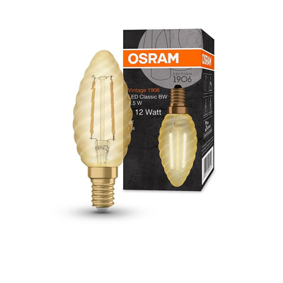 Żarówka LED E14 1,5W 120LM 2400K VINTAGE BW12 świeca OSRAM