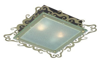 Casablanca Plafon 2X60W E27 38cm patine carré