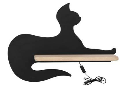 Aplice de perete cu LED Cat Kids negru 5W cu cablu Candellux 21-26002