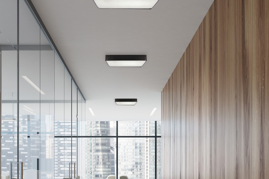 LED ceiling light QUATTRO black square with glass shade minimalist ceiling lamp