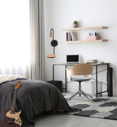 Schwarze Wandleuchte 1xE14 40cm BIPI-Schalter 21-76847