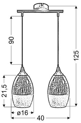 Adjustable silver hanging ceiling lamp 2x60W E27 Celia 32-51578