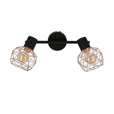 Plafonnier applique abat-jour cuivre noir Acrobat 92-22202