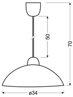 Hanging Lamp Overhang Candellux Kamila 31-76116 1X60W E27 White