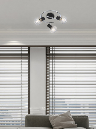 Plafoniera spirala 3X40W E14 negru/crom OSLO 98-61867