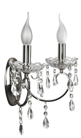 Doppelte Wandleuchte aus Chrom mit Kristallen Aurora Candellux 22-96138