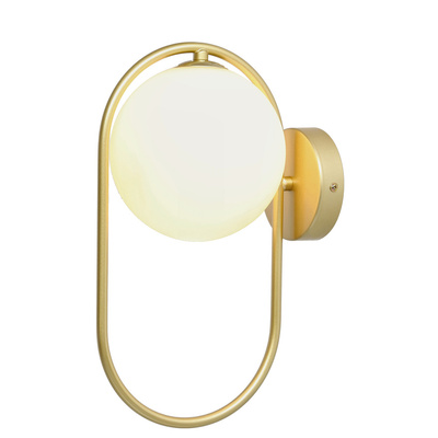Wandleuchte Messing Glas Kugelring G9 Cordel 21-73440