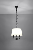 Pasteri suspension noir mat 3x40w e14 abat-jour beige 31-01351