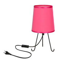 Smally lampa stołowa czarny 1x40 E14 abażur fuksja