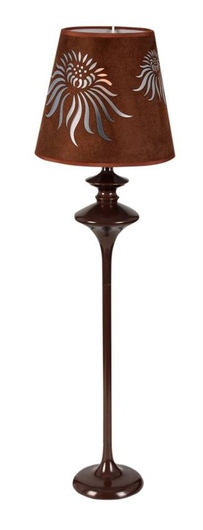 Table lamp brown metal/velor Iman 41-17065