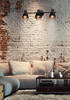 Wall/ceiling lamp black copper shade 3xE14 40W Neria 93-82572