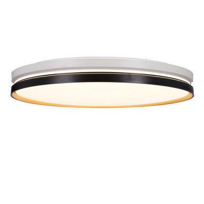 Montana plafonnier noir+blanc+or plafond 24w led 40 cm abat-jour blanc