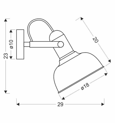 Wall lamp black / wooden adjustable lamp E27 40W Reno 21-76748