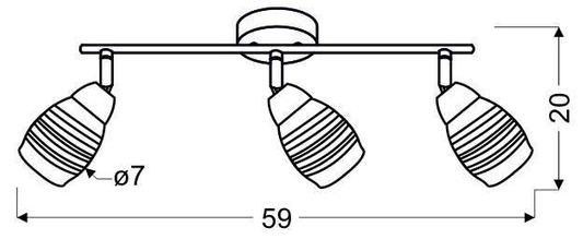Bandă de perete 3X10W E14 LED crom MILTON 93-61294